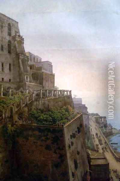 View of the Bay of Naples detail 3 Oil Painting - Giovanni Battista Lusiere