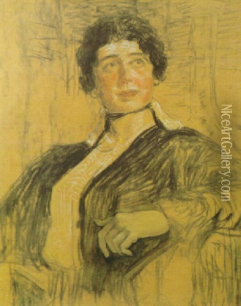 Portratt Av Eleonora Duse Oil Painting - Ilya Repin