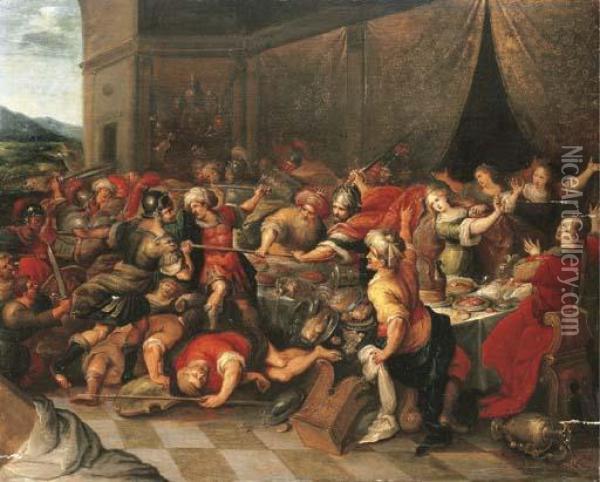 The Feast Of Perseus And Andromeda Oil Painting - Frans II Francken