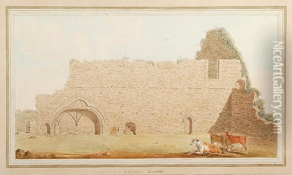 Langley Abbey, Norfolk Oil Painting - Isaac Johnson