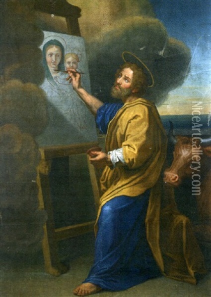 Saint Jean (+ Saint Luc; 2 Works) Oil Painting - Jean-baptiste Jouvenet