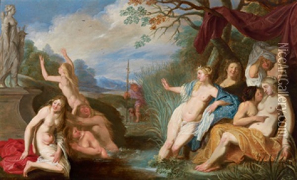 Diana Und Callisto Oil Painting - Nikolaus Knuepfer