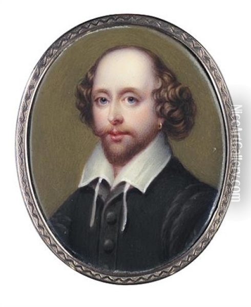 Portrait Of William Shakespeare Oil Painting - Henry-Pierce Bone