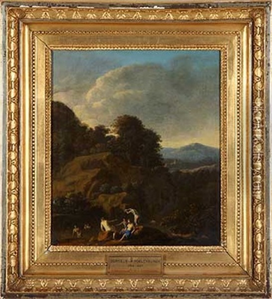 Landschaft Mit Badenden Oil Painting - Cornelis Van Poelenburgh