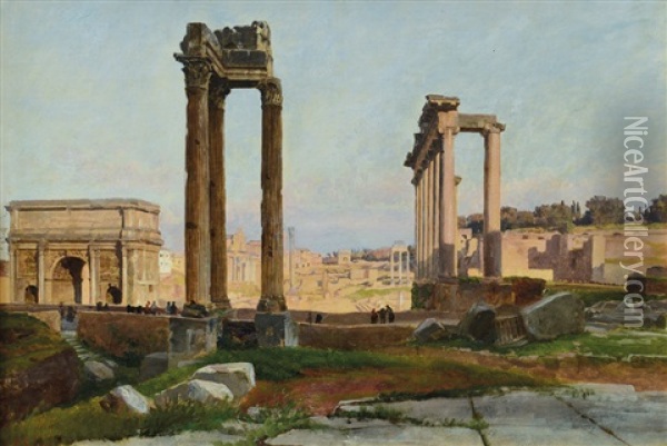 Roma, Fori Imperiali Oil Painting - Pietro Sassi