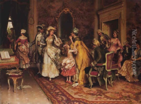 L'attesa Oil Painting - Arturo Ricci