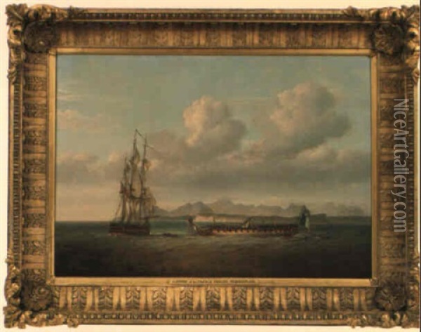 The Capture Of The French Frigate 'piedmontaise' Oil Painting - Nicholas Pocock