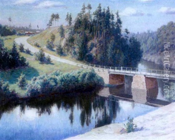 Vanha Silta Oil Painting - Vaeinoe Alfred Blomstedt