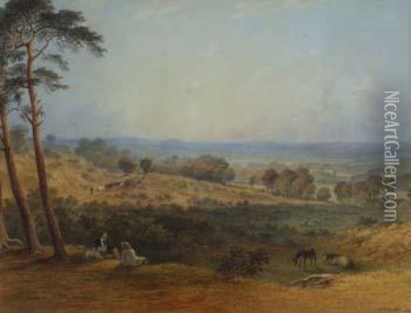 Hampstead Heath Towards Harrow Oil Painting - Charles Frederick Buckley