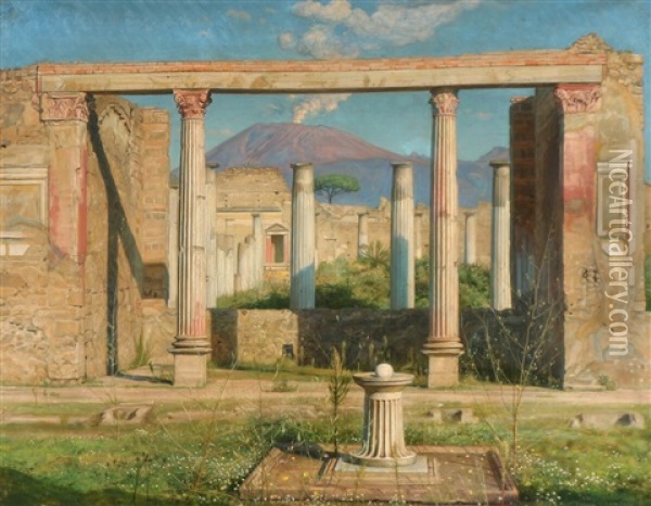 Exedra I Casa Del Fauno Oil Painting - Peter Olsen-Ventegodt