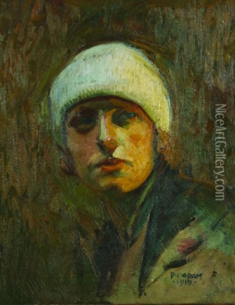 Portrait (amelia Earhart) Oil Painting - David Livingston Adam