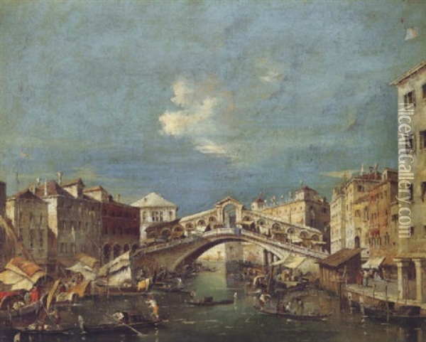 The Rialto Oil Painting - Jacopo di Paolo Marieschi