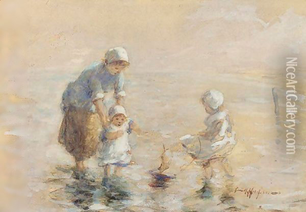 The Toy Boat Oil Painting - Robert Gemmell Hutchison