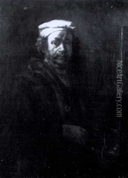 Self-portrait At The Easel Oil Painting -  Rembrandt van Rijn