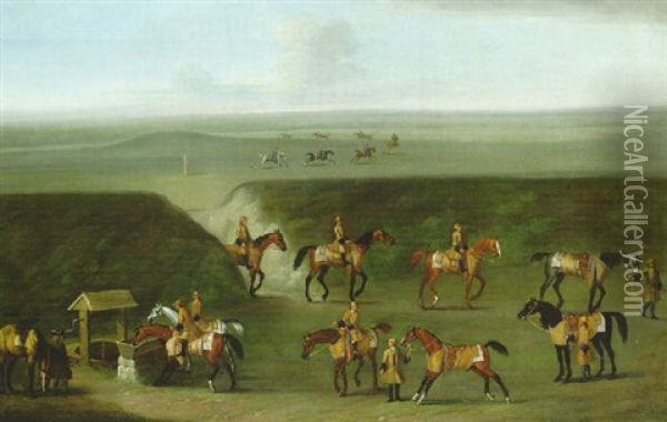 The Well Gap At Newmarket With A String Of Horses Belonging To The Duke Of Devonshire Oil Painting - James Seymour