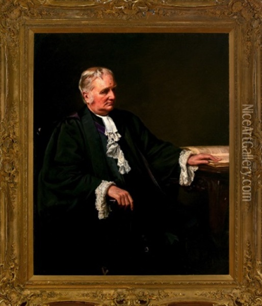 Portrait Of A Reverend Oil Painting - Robert Cree Crawford