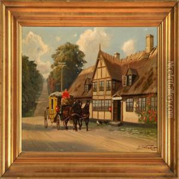 The Mail Coach Oil Painting - Edmund Fischer