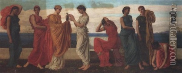 Classical Maidens Oil Painting - Matthew Ridley Corbet