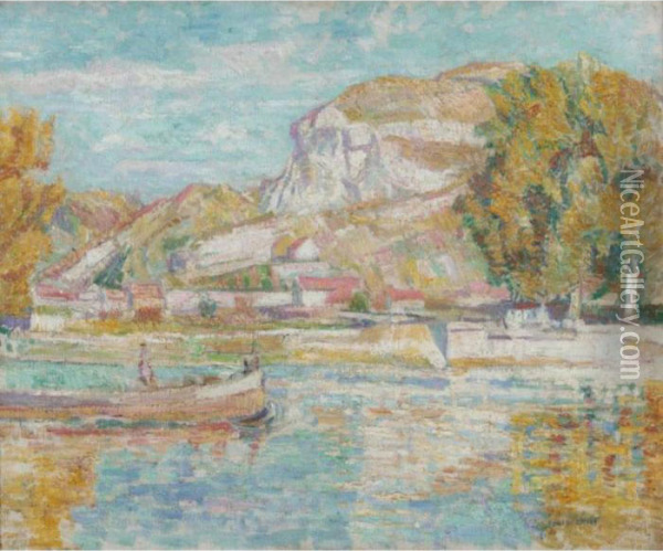 The Seine At Vernon Near Paris Oil Painting - Rowley Smart