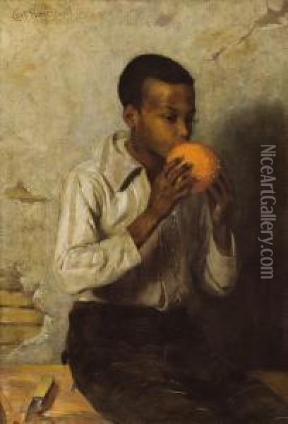 The Orange Oil Painting - Carl Hirschberg