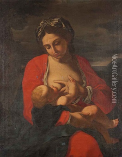 Madonna Col Bambino Oil Painting - Simone Cantarini