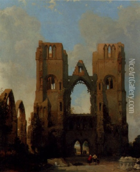 Elgin Cathedral Oil Painting - David Roberts