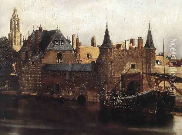 View of Delft (detail-1) 1659-60 Oil Painting - Jan Vermeer Van Delft