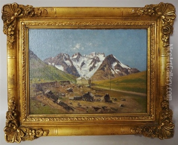 Paysage De Montagne Oil Painting - Laurent (Abbe) Guetal