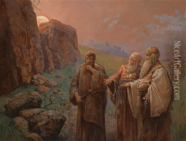 Landkauf In Palastina Oil Painting - Georg Janny