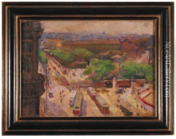 Widok Na Dzielnice Naschmarkt W Wiedniu Oil Painting - Wilhelm Wachtel