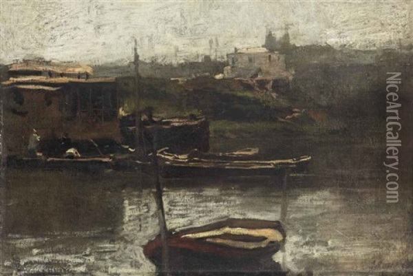 The Watermill, Bougival Oil Painting - Jacob Henricus Maris