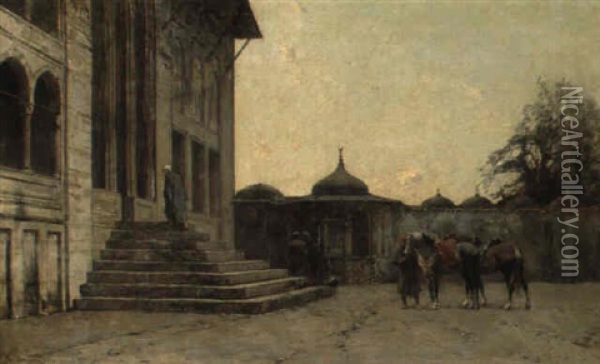 Preghiera Della Sera Oil Painting - Alberto Pasini