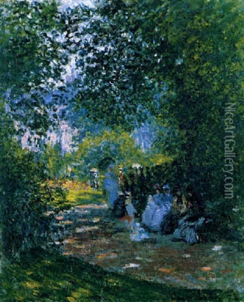 Au Parc Monceau Oil Painting - Claude Monet