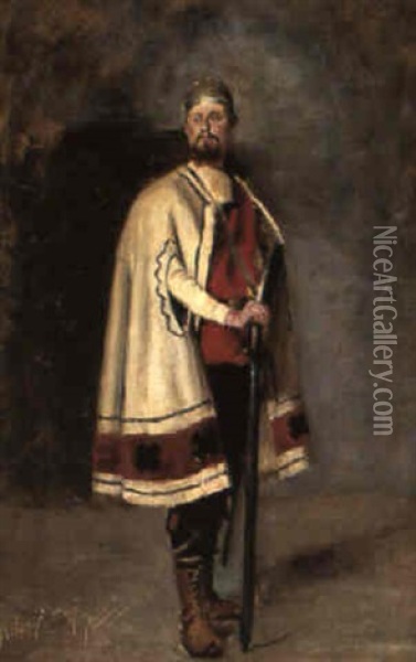 Riddaren Oil Painting - Richard (Sven R.) Bergh