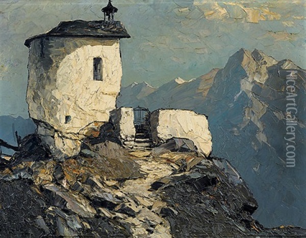 Bergkirche Oil Painting - Oskar Mulley