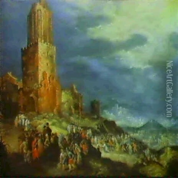 La Montee Au Calvaire Oil Painting - Jan Brueghel the Elder