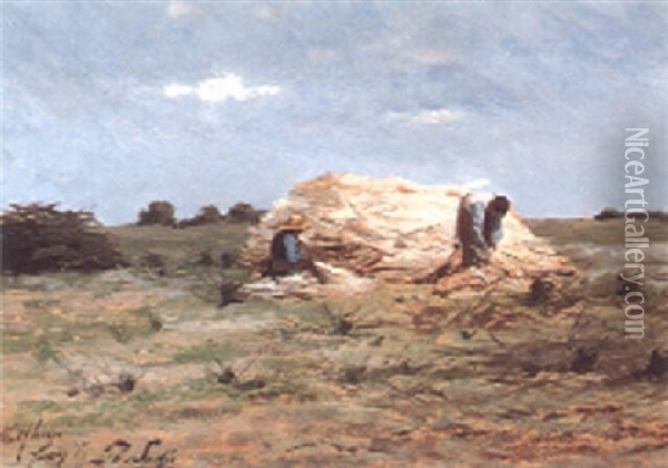 The Hay Harvest Oil Painting - Philip Lodewijk Jacob Frederik Sadee