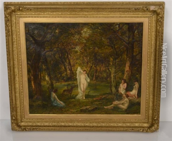 Groupe De Nue Sous Bois Oil Painting - Francois Maury