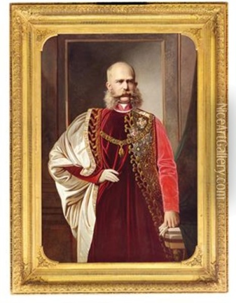 Emperor Francis Joseph I Of Austria Oil Painting - Lorenz Allgayer