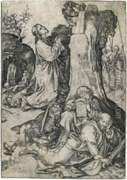 Christ On The Mount Of Olives Oil Painting - Martin Schongauer