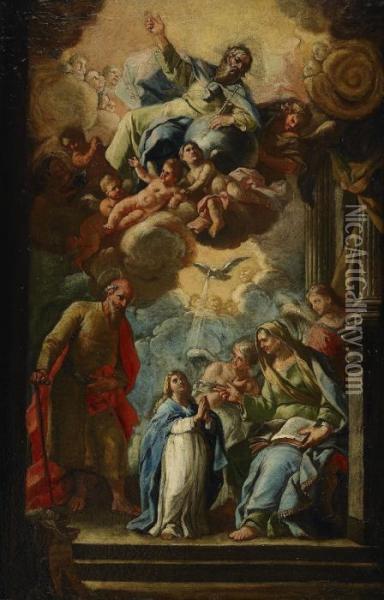 The Education Of The Virgin Oil Painting - Francesco Solimena