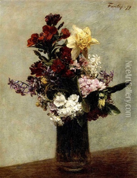 Fleurs De Printemps Oil Painting - Henri Fantin-Latour