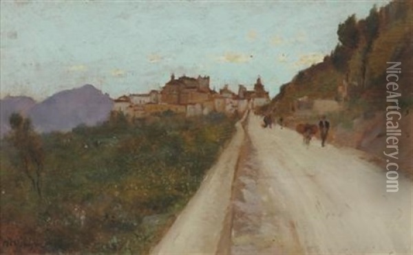 The Road To Montreale Oil Painting - William Heath Wilson