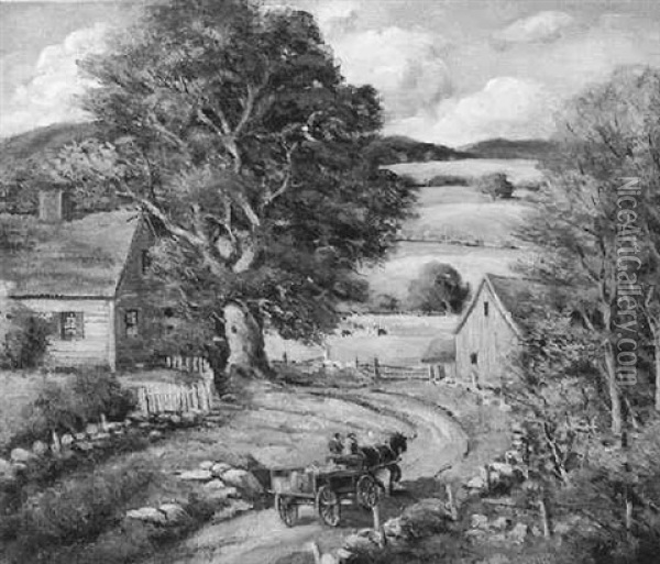 On The Farm Oil Painting - H. Hilliard Smith