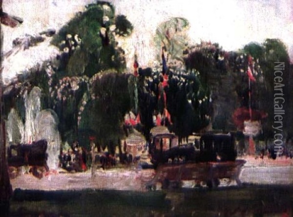 Le Parc De Bruxelles Oil Painting - Marcel Jefferys