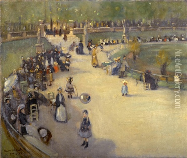 Jardin Du Luxembourg, Paris Oil Painting - Alson Skinner Clark