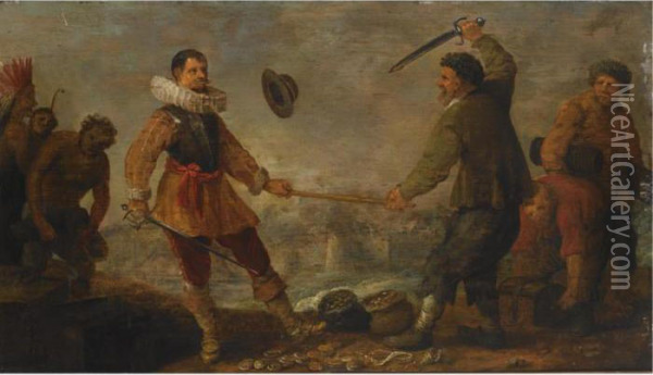 A Political Allegory Oil Painting - Adriaen Pietersz. Van De Venne