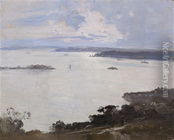 Middle Harbour, Sydney, 1922 Oil Painting - Penleigh Boyd