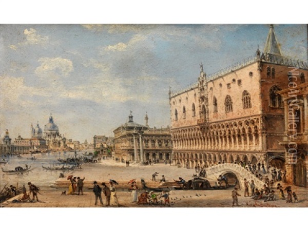 Ansicht Von Venedig Oil Painting - Carlo Grubacs