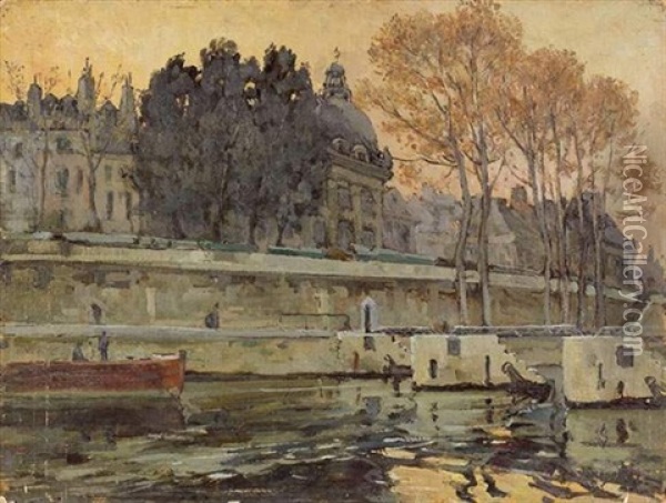 Paris, L'institut Oil Painting - Jules Eugene Pages